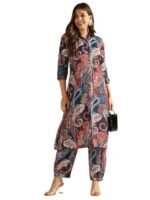 Women's Cotton Blend Co Ord Set | Co Ord Set for Women Stylish | Kurta Set for Women | Kurta Set | Ethnic Co Ord Set for Women | 3/4 Sleeve Women Co-ord set