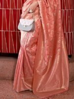 Women's kanjivaram banarasi silk saree Zari Woven for festival Wedding silk with rich pallu Design sarees for women with Unstitched blouse piece - Image 4